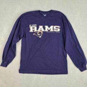 St Louis Rams Reebok T-Shirt Men's‎ Large Blue NFL Football Club Long Sleeve